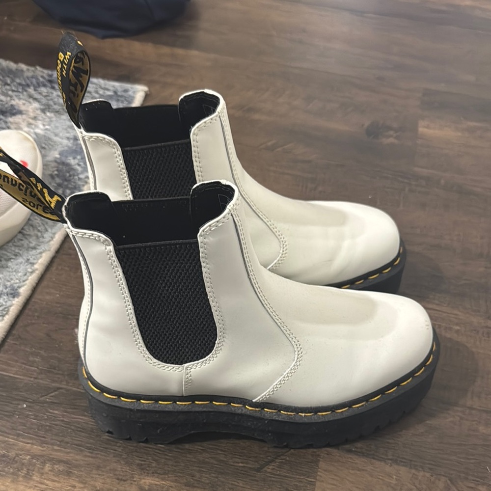 Dr. Martens White Ankle Boots